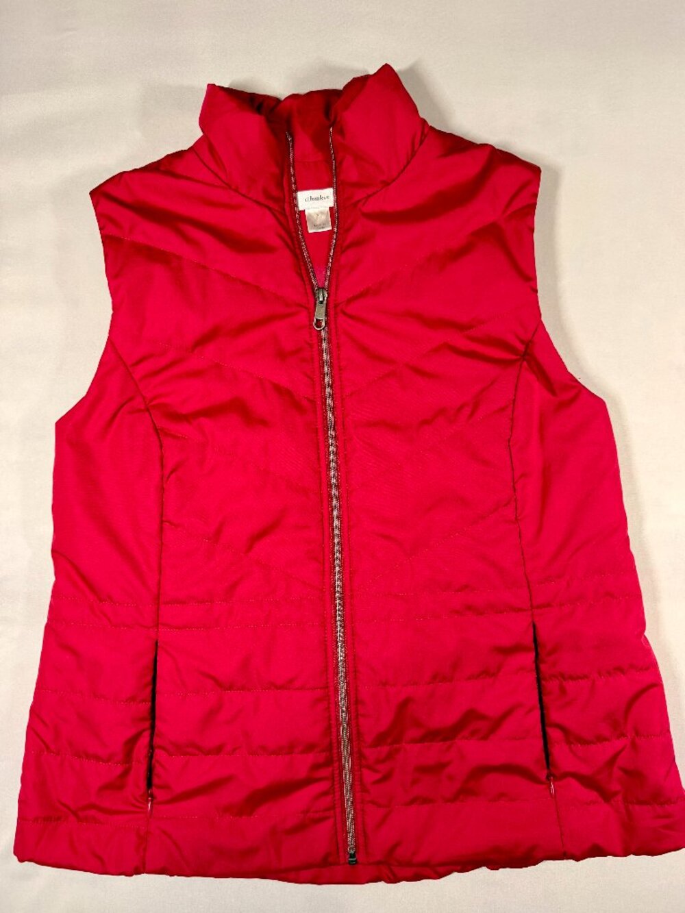 CJ Banks XL Bright Pink Quilted Puffer Vest Full Zip